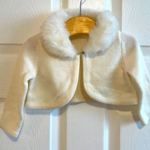 Janie and Jack faux fur cardigan